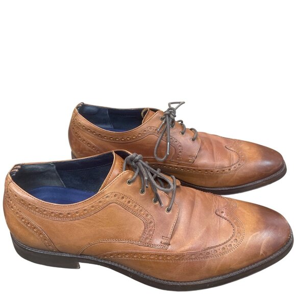 Cole Haan Mens Brown Leather Wingtip Oxford Shoes Size 12M SKU 9413 - Picture 3 of 16